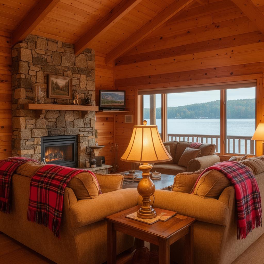 Cozy two-bedroom cabin interior