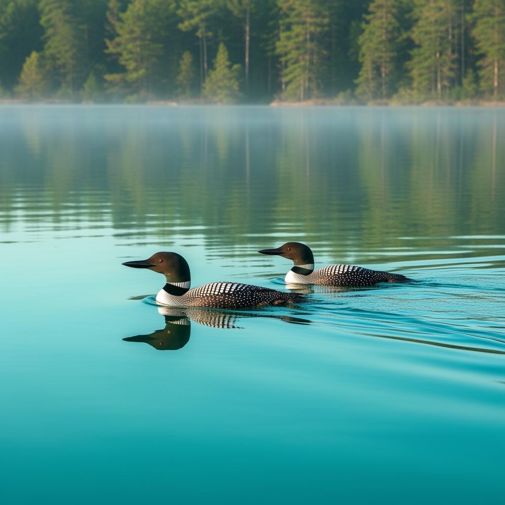 Loons on the water